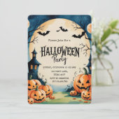 Niedliches handGezeichnet Halloween-Party Kinder Feiertagskarte (Stehend Vorderseite)