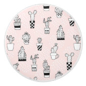 Niedliches handgezeichnetes Kakteen-Muster Keramikknauf (Vorderseite)