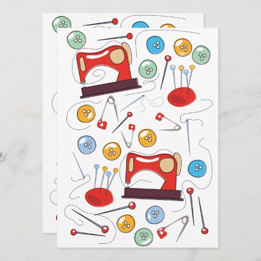 Niedliches, handgezeichnetes Nähmuster (Vorne/Hinten)