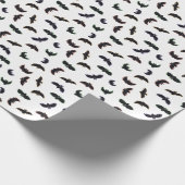 Niedliches Handgezogenes Fledermausmuster Hallowee Geschenkpapier (Ecke)