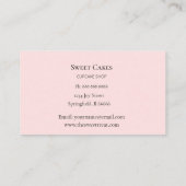 Niedliches handgezogenes Gebäck Pink Visitenkarte (Rückseite)