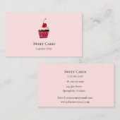 Niedliches handgezogenes Gebäck Pink Visitenkarte (Vorne/Hinten)