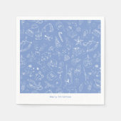 Niedliches Handgezogenes Holiday Doodle Muster Serviette (Vorderseite)