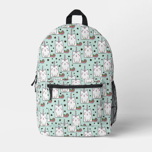 Niedliches, handgezogenes Katzenmuster Bedruckter Rucksack (Vorderseite)