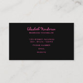 Niedliches, handgezogenes rosa Herz Visitenkarte (Rückseite)