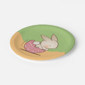 Niedliches, handgezogenes, rosa Ostereier Pappteller (Schrägansicht)