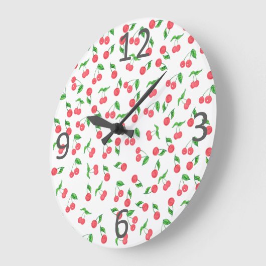 niedliches, handgezogenes Wasserfarbkronenmuster Große Wanduhr (Winkel)