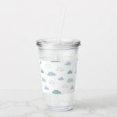 Niedliches handgezogenes Wolkenmuster Acryltrinkbecher (Rückseite)