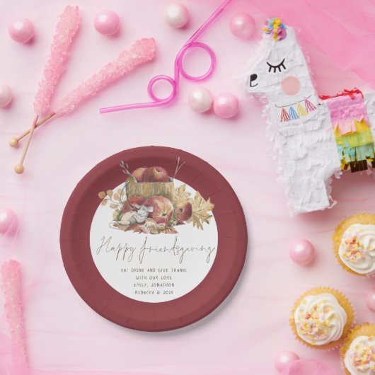 Niedliches Handwriting-Skript für Maus Happy Frien Pappteller (Party)