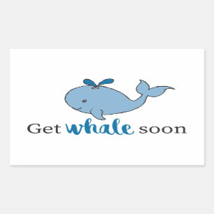 Niedliches Handziehen Whale Bald Whale Puns Design Rechteckiger Aufkleber