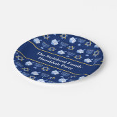 Niedliches Hanukkah Dreidel Menorah Muster kundens Pappteller (Schrägansicht)