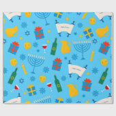 Niedliches Hanukkah-Musterpapier Geschenkpapier (Flach)