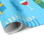 Niedliches Hanukkah-Musterpapier Geschenkpapier (Rolleneckpunkt)