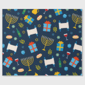 Niedliches Hanukkah-Musterpapier Geschenkpapier (Flach)
