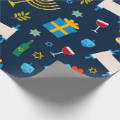 Niedliches Hanukkah-Musterpapier Geschenkpapier (Ecke)