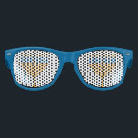 Niedliches Hanukkah Party Menorah Blue Retro Sonne Partybrille<br><div class="desc">Coole Hanukkah Party Kinder Sonnenbrille in blau mit einer Menorah für Chanukah. Rock deine Hanukah Feier mit dieser lustigen jüdischen Brille.</div>