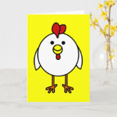 Niedliches Happy Chicken Karte (Gelbe Blume)
