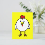 Niedliches Happy Chicken Postkarte (Stehend Vorderseite)