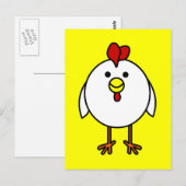 Niedliches Happy Chicken Postkarte (Vorne/Hinten)