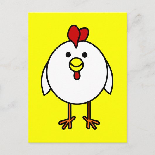 Niedliches Happy Chicken Postkarte (Vorderseite)