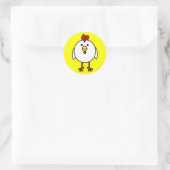 Niedliches Happy Chicken Runder Aufkleber (Tasche)