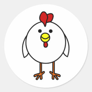 Niedliches Happy Chicken Runder Aufkleber