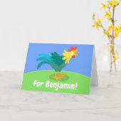 Niedliches Happy Croster Cartoon Muster Karte (Gelbe Blume)