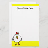 Niedliches Happy-Hühnchen-Geschirr Briefpapier (Vorne/Hinten)