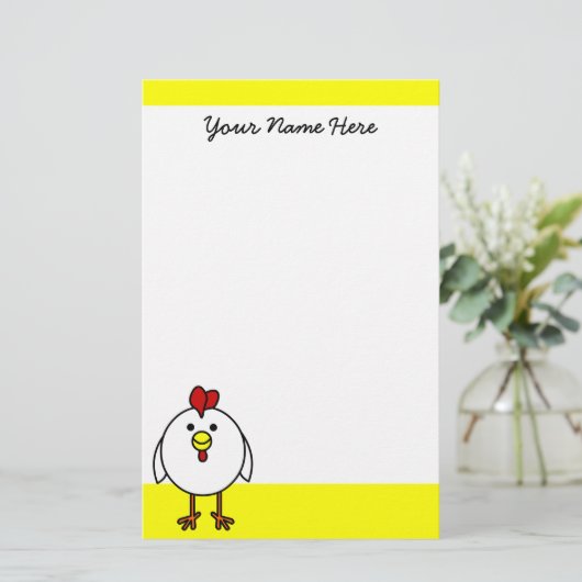 Niedliches Happy-Hühnchen-Geschirr Briefpapier (Stehend Vorderseite)