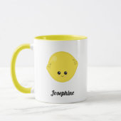 Niedliches Happy Lemon Monogramm Tasse (Links)