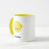 Niedliches Happy Lemon Monogramm Tasse (Vorderseite Links)