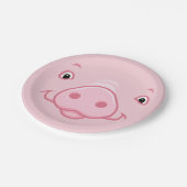 Niedliches Happy Pink Pig Face Pappteller (Schrägansicht)
