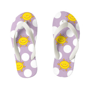 Niedliches Happy Sunshine and Polka Dot Muster Kinderbadesandalen