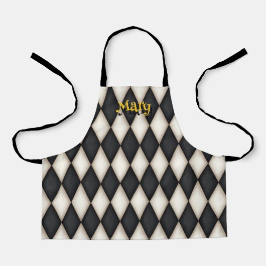 Niedliches Harlequin Muster Spielender Personalisi Schürze (Vorderseite)