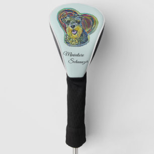 Niedliches Hartglas Miniatur Schnauzer mit Herz Golf Headcover