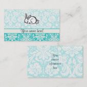 Niedliches Häschen; Aquamarin Visitenkarte (Vorne/Hinten)
