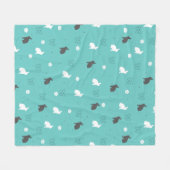 niedliches Häschen-Blumen- und Fleecedecke (Vorderseite (Horizontal))