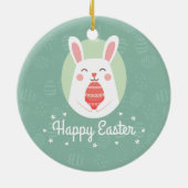 Niedliches Häschen mit Keramik-Verzierung Keramik Ornament (Hinten)