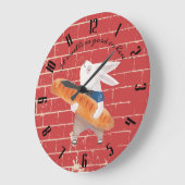 Niedliches Hasen, frisch gebackene Küche Große Wanduhr (Winkel)