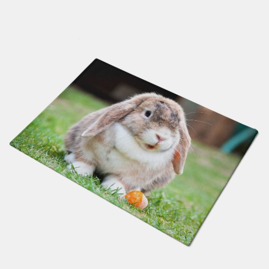 Niedliches Hasen Fußmatte (Schrägansicht)