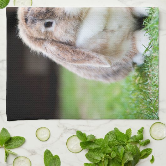 Niedliches Hasen Geschirrtuch (Gefaltet)