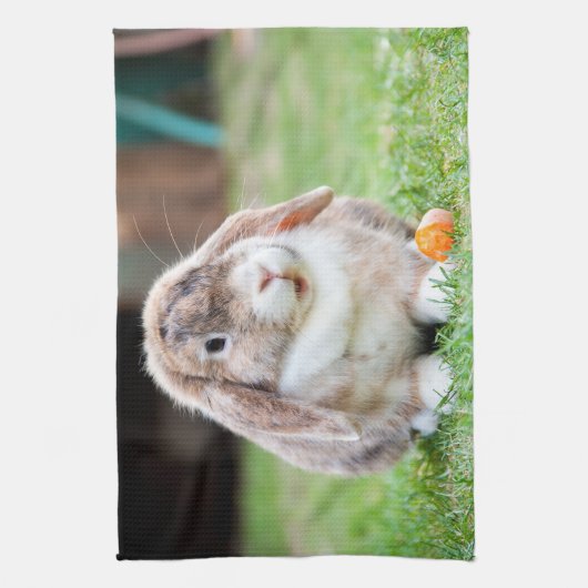Niedliches Hasen Geschirrtuch (Vertikal)