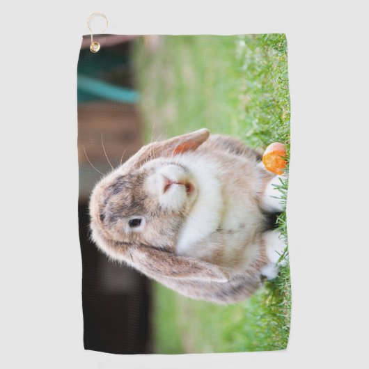 Niedliches Hasen Golfhandtuch (Vorderseite)