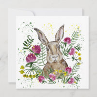 Niedliches Hasen in Aquarellfarben-Blume