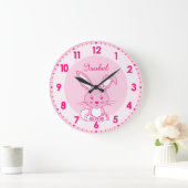Niedliches Hasen-Kinderzimmer mit Kinderuhr Große Wanduhr (Zuhause)