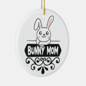 Niedliches Hasen-Mama-Liebhaber Foto Keramik Ornament (Rechts)
