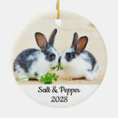 Niedliches Hasen-Mama-Liebhaber Foto Keramik Ornament (Hinten)