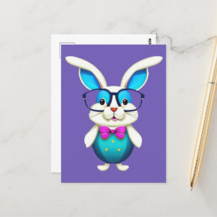 Niedliches Hasen mit Brille Postkarte