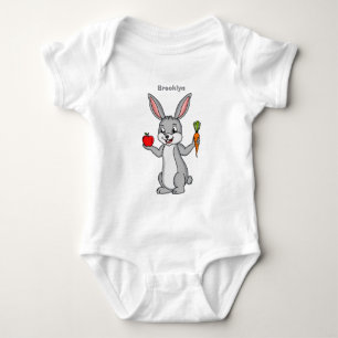 Niedliches Hasen mit Gemüse Cartoon Baby Strampler