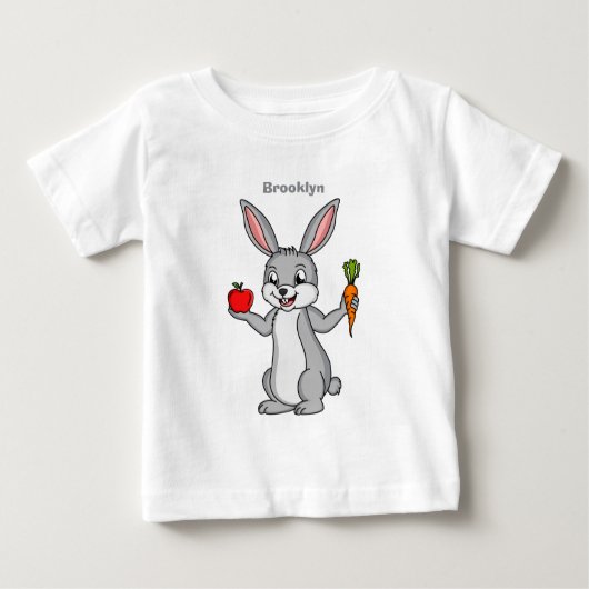 Niedliches Hasen mit Gemüse Cartoon Baby T-shirt (Vorderseite)